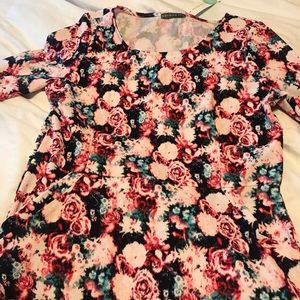 Patterned, floral dress
